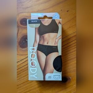 BOODY Bamboo Midi Brief 4pack: 3 Black Medium, 1 NUDE Medium (4 total)